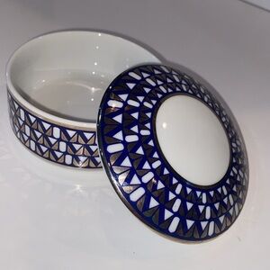 1999 Millennium by Tiffany & Co. Round Lidded Porcelain Trinket Box EUC